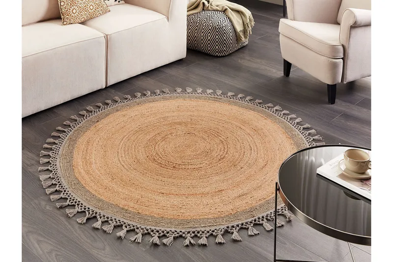 Marts Jutematta 140 cm Rund - Beige - Textil & mattor - Matta - Modern matta - Jutematta & hampamatta