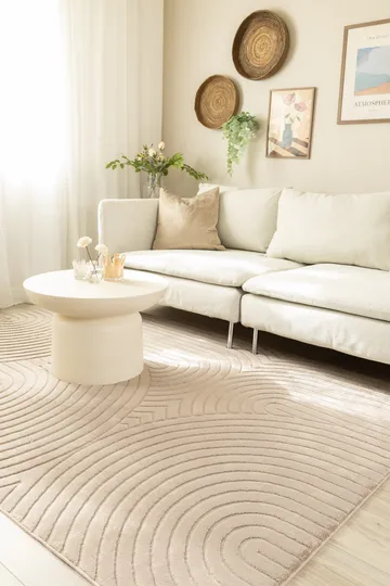 Maskinvävd Matta Cozy Zen 155x230 cm - Taupe - Textil & mattor - Matta - Modern matta - Friezematta