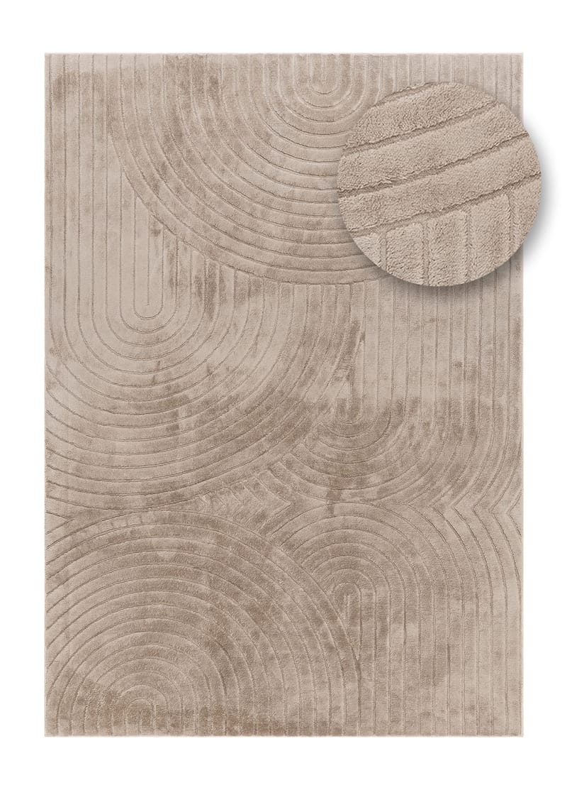 Maskinvävd Matta Cozy Zen 155x230 cm - Taupe - Textil & mattor - Matta - Modern matta - Friezematta