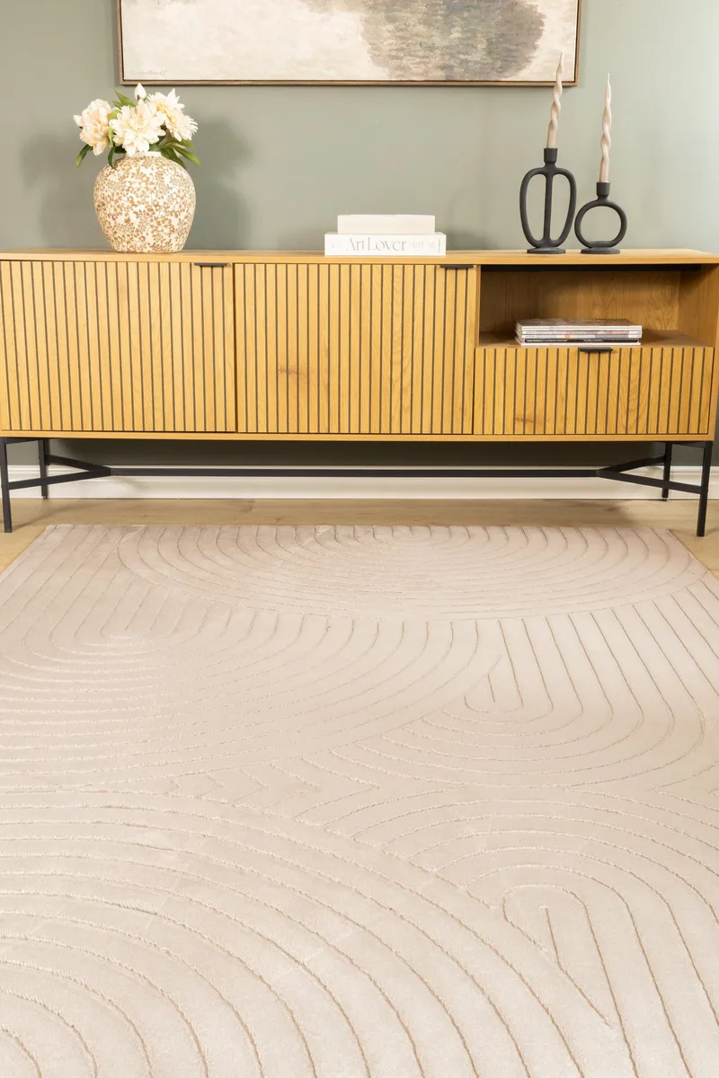 Maskinvävd Matta Cozy Zen 155x230 cm - Taupe - Textil & mattor - Matta - Modern matta - Friezematta