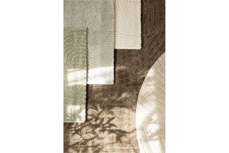 Maskinvävd Matta Genova Zen Rund - 160x160 cm, Mocca - Textil & mattor - Matta - Modern matta - Friezematta