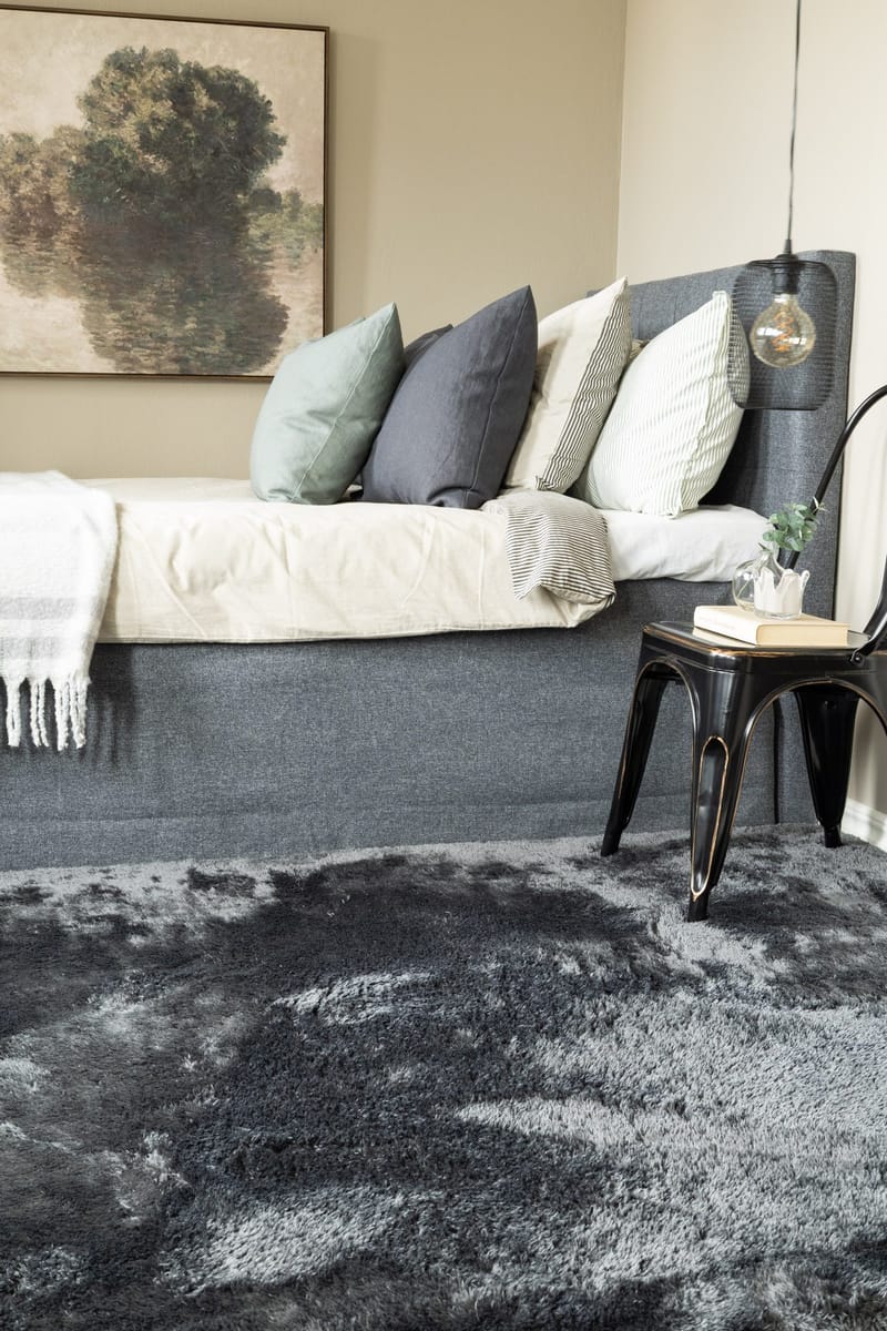 Maskinvävd Matta Novelle Kravdratisk 200x200 cm - Grafit - Textil & mattor - Matta - Modern matta - Ryamatta