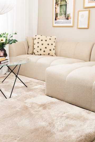 Maskinvävd Matta Novelle Kravdratisk 240x240 cm - Linne - Textil & mattor - Matta - Modern matta - Ryamatta