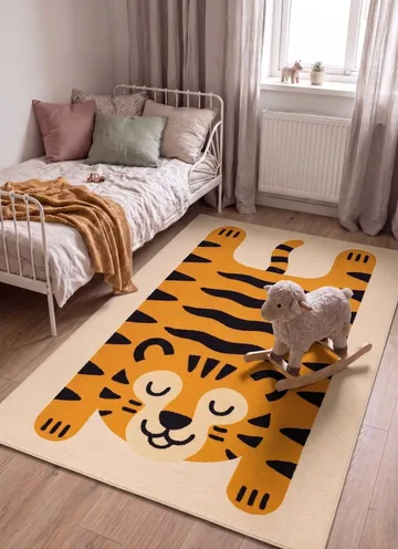 Maskinvävd Matta Play Tiger 120x160 cm - Linne - Textil & mattor - Matta - Modern matta - Wiltonmatta