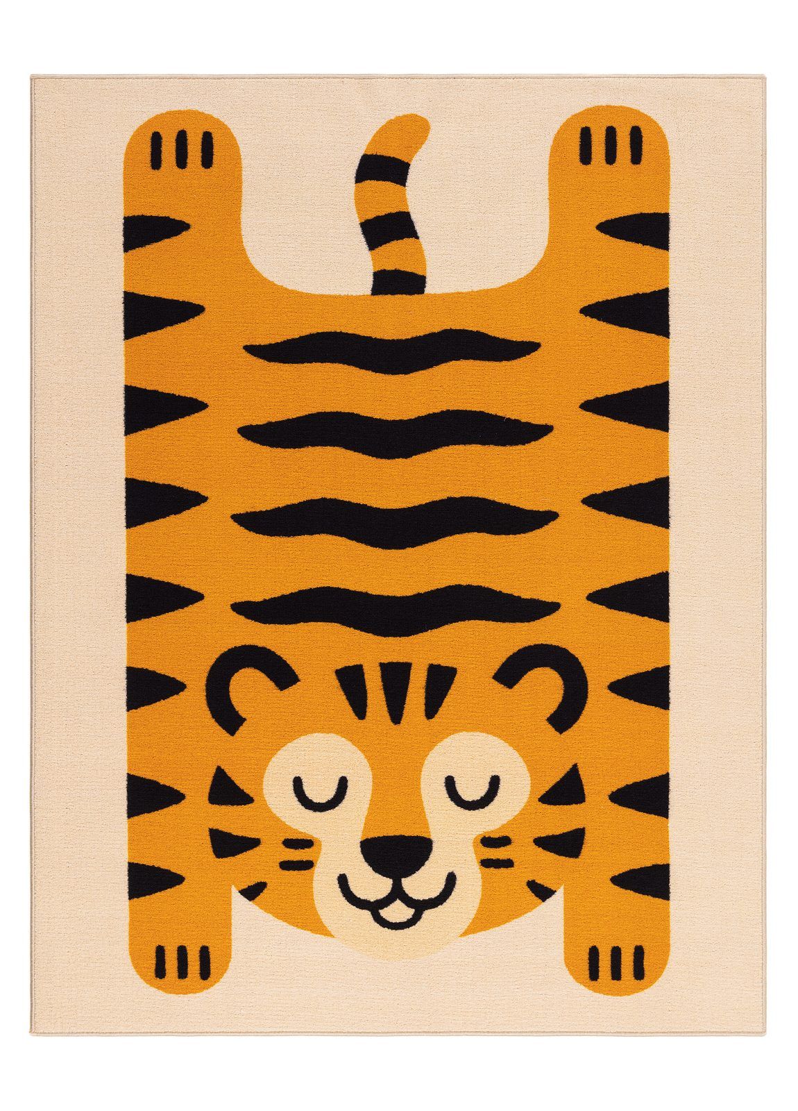 Maskinvävd Matta Play Tiger 120x160 cm - Linne