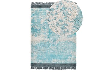 Matta Akarsu - Blå, beige, 140x200 cm - Textil & mattor - Matta - Modern matta - Viskosmatta & konstsilkesmatta