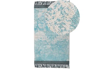 Matta Akarsu - Blå, beige, 80x150 cm - Textil & mattor - Matta - Modern matta - Viskosmatta & konstsilkesmatta