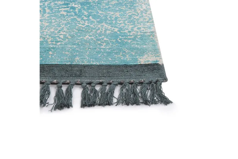 Matta Akarsu - Blå, beige, 80x150 cm - Textil & mattor - Matta - Modern matta - Viskosmatta & konstsilkesmatta