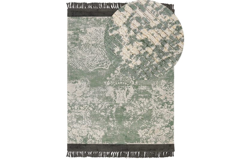 Matta Akarsu - Grön, svart, beige, 160x230 cm - Textil & mattor - Matta - Modern matta - Viskosmatta & konstsilkesmatta