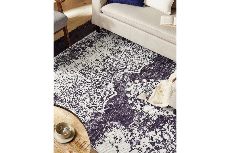 Matta Akarsu - Violett, vit, 160x230 cm - Textil & mattor - Matta - Modern matta - Viskosmatta & konstsilkesmatta