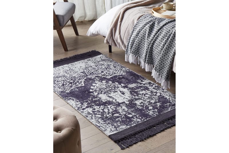 Matta Akarsu - Violett, vit, 80x150 cm - Textil & mattor - Matta - Modern matta - Viskosmatta & konstsilkesmatta