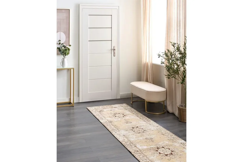 Matta Almus - Beige, brun, 80x300 cm - Textil & mattor - Matta - Modern matta - Gångmatta