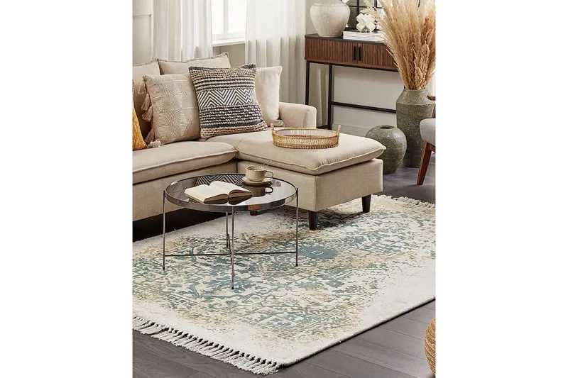 Matta Boyali - Beige, Grön, 160x230 cm - Textil & mattor - Matta - Modern matta - Viskosmatta & konstsilkesmatta