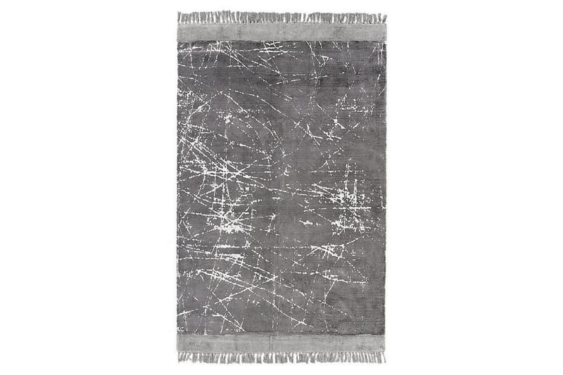 Matta Hanli - Grå, vit, 140x200 cm - Textil & mattor - Matta - Modern matta - Viskosmatta & konstsilkesmatta
