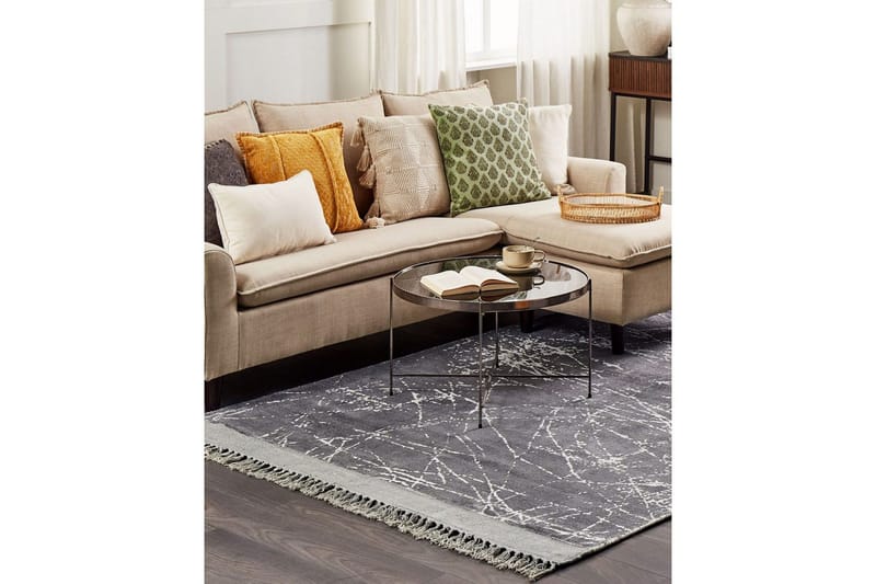 Matta Hanli - Grå, vit, 160x230 cm - Textil & mattor - Matta - Modern matta - Viskosmatta & konstsilkesmatta