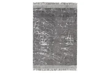Matta Hanli - Grå, vit, 160x230 cm - Textil & mattor - Matta - Modern matta - Viskosmatta & konstsilkesmatta