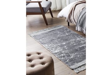 Matta Hanli - Grå, vit, 80x150 cm - Textil & mattor - Matta - Modern matta - Viskosmatta & konstsilkesmatta