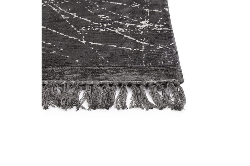 Matta Hanli - Mörkgrå, vit, 140x200 cm - Textil & mattor - Matta - Modern matta - Viskosmatta & konstsilkesmatta