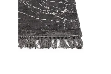 Matta Hanli - Mörkgrå, vit, 160x230 cm - Textil & mattor - Matta - Modern matta - Viskosmatta & konstsilkesmatta