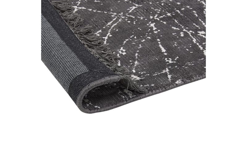 Matta Hanli - Mörkgrå, vit, 80x150 cm - Textil & mattor - Matta - Modern matta - Viskosmatta & konstsilkesmatta
