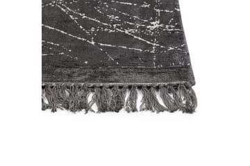 Matta Hanli - Mörkgrå, vit, 80x150 cm - Textil & mattor - Matta - Modern matta - Viskosmatta & konstsilkesmatta