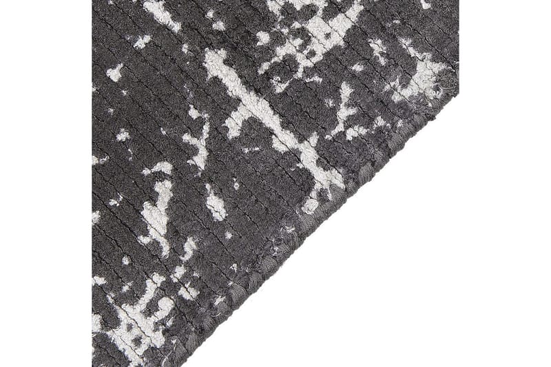 Matta Hanli - Mörkgrå, vit, 80x150 cm - Textil & mattor - Matta - Modern matta - Viskosmatta & konstsilkesmatta