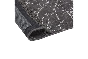 Matta Hanli - Mörkgrå, vit, 80x150 cm - Textil & mattor - Matta - Modern matta - Viskosmatta & konstsilkesmatta