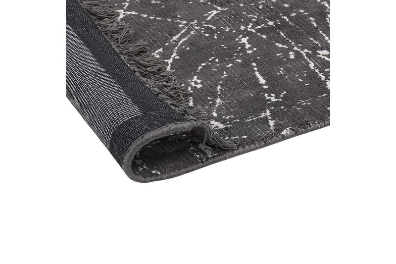 Matta Hanli - Mörkgrå, vit, 80x150 cm - Textil & mattor - Matta - Modern matta - Viskosmatta & konstsilkesmatta