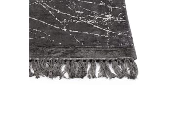 Matta Hanli - Mörkgrå, vit, 80x150 cm - Textil & mattor - Matta - Modern matta - Viskosmatta & konstsilkesmatta