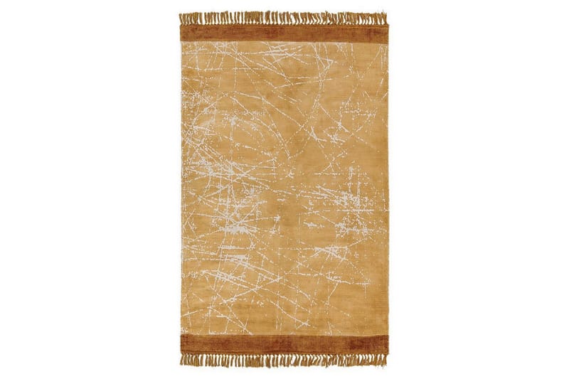 Matta Hanli - Orange, Vit, 140x200 cm - Textil & mattor - Matta - Modern matta - Viskosmatta & konstsilkesmatta