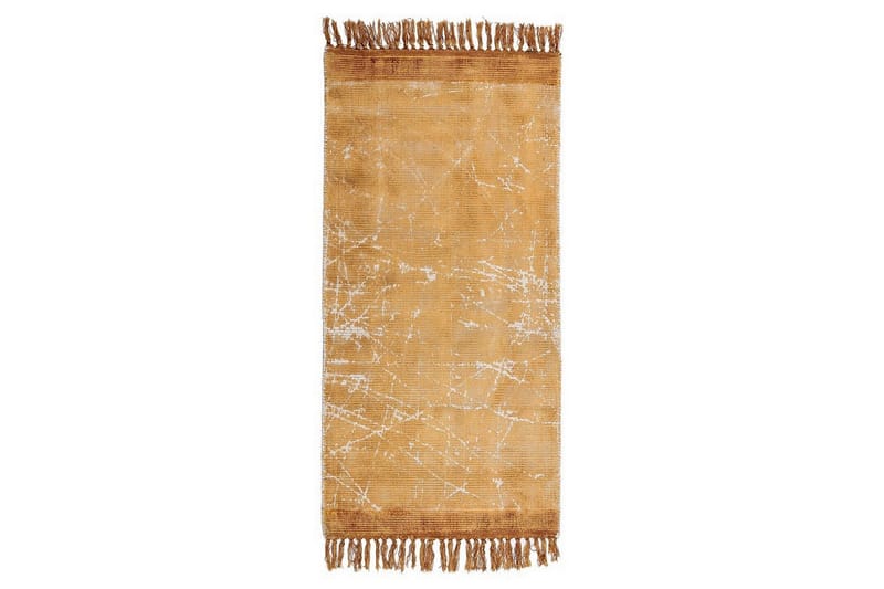 Matta Hanli - Orange, Vit, 80x150 cm - Textil & mattor - Matta - Modern matta - Viskosmatta & konstsilkesmatta