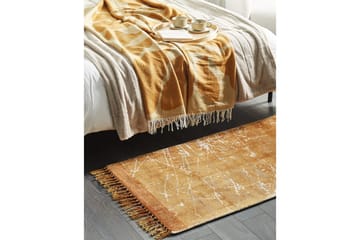 Matta Hanli - Orange, Vit, 80x150 cm - Textil & mattor - Matta - Modern matta - Viskosmatta & konstsilkesmatta