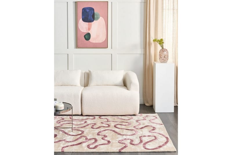 Matta Kappar - Beige, Rosa - Textil & mattor - Matta - Modern matta - Viskosmatta & konstsilkesmatta