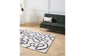 Matta Kappar - Vit, Svart - Textil & mattor - Matta - Modern matta - Viskosmatta & konstsilkesmatta