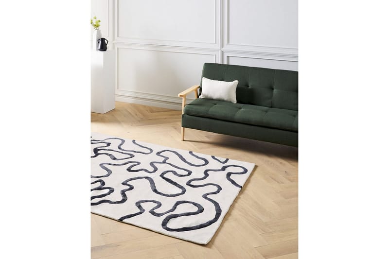 Matta Kappar - Vit, Svart - Textil & mattor - Matta - Modern matta - Viskosmatta & konstsilkesmatta