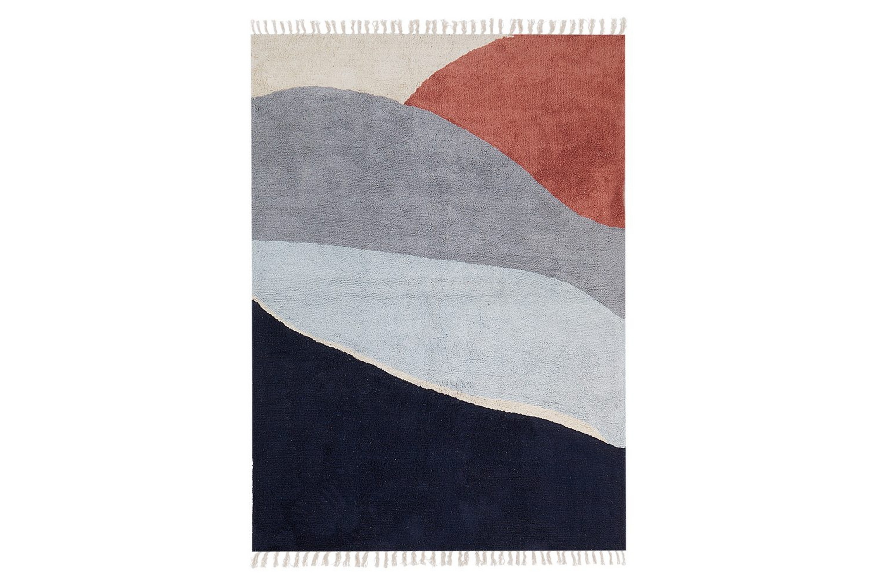 matta xinali - blå, röd, beige, grå