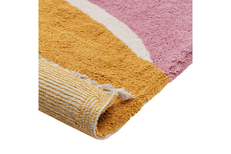 Matta Xinali - Rosa, gul, röd, beige - Textil & mattor - Matta - Modern matta - Bomullsmatta