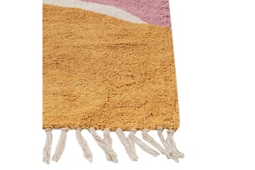 Matta Xinali - Rosa, gul, röd, beige - Textil & mattor - Matta - Modern matta - Bomullsmatta