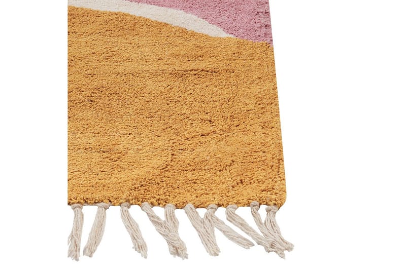 Matta Xinali - Rosa, gul, röd, beige - Textil & mattor - Matta - Modern matta - Bomullsmatta