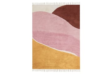 Matta Xinali - Rosa, gul, röd, beige - Textil & mattor - Matta - Modern matta - Bomullsmatta