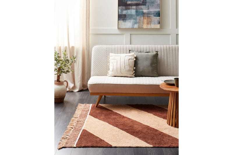 Matta Xuluf - Brun, Beige - Textil & mattor - Matta - Modern matta - Bomullsmatta