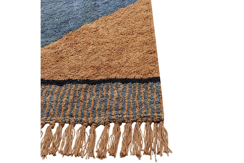 Matta Xuluf - Brun, Blå - Textil & mattor - Matta - Modern matta - Bomullsmatta