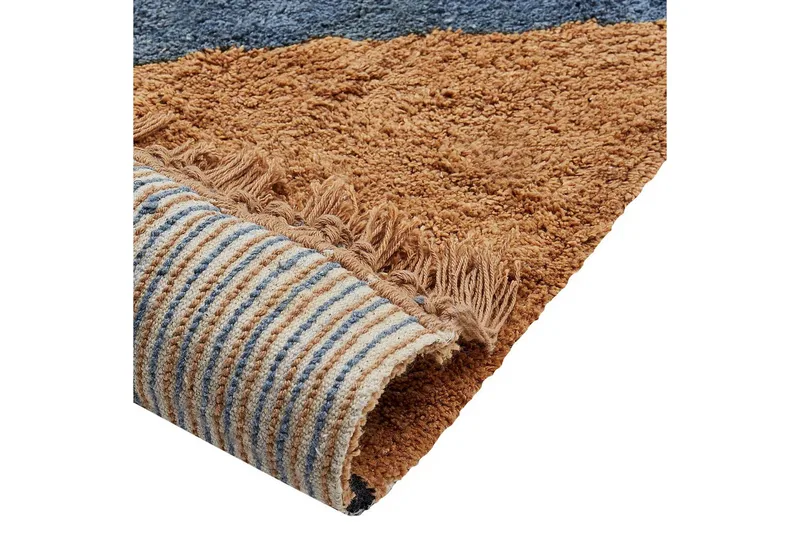 Matta Xuluf - Brun, Blå - Textil & mattor - Matta - Modern matta - Bomullsmatta