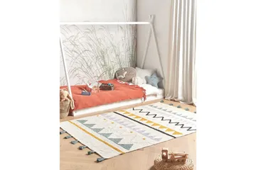 Matta Zaysan - Beige, grön, lila, gul, svart - Textil & mattor - Matta - Modern matta - Bomullsmatta