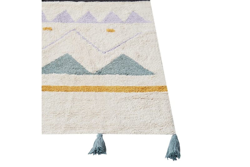 Matta Zaysan - Beige, grön, lila, gul, svart - Textil & mattor - Matta - Modern matta - Bomullsmatta