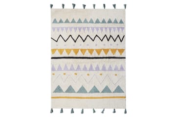 Matta Zaysan - Beige, grön, lila, gul, svart - Textil & mattor - Matta - Modern matta - Bomullsmatta