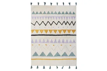 Matta Zaysan - Beige, grön, lila, gul, svart - Textil & mattor - Matta - Modern matta - Bomullsmatta