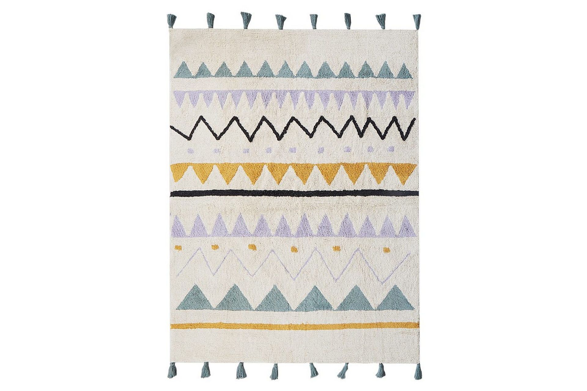 matta zaysan - beige, grön, lila, gul, svart