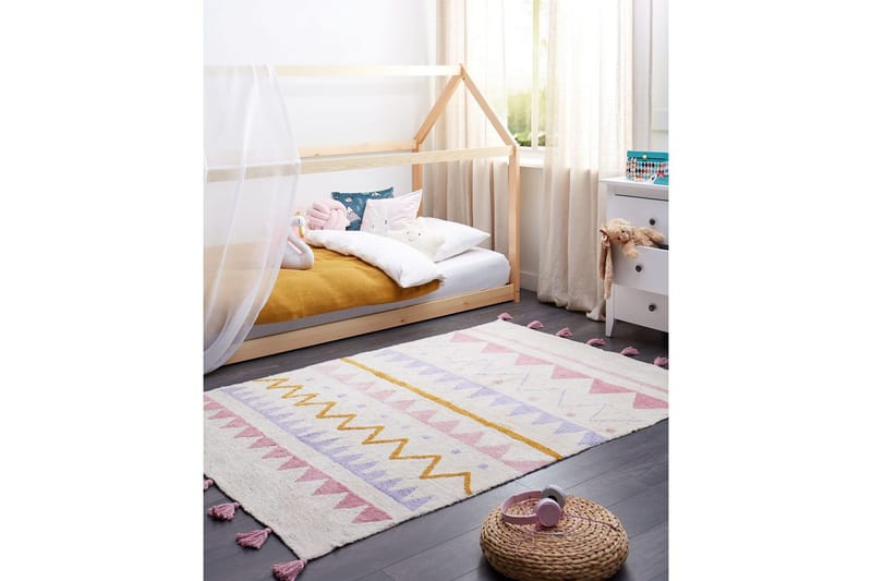 Matta Zaysan - Beige, rosa, lila, gul - Textil & mattor - Matta - Modern matta - Bomullsmatta