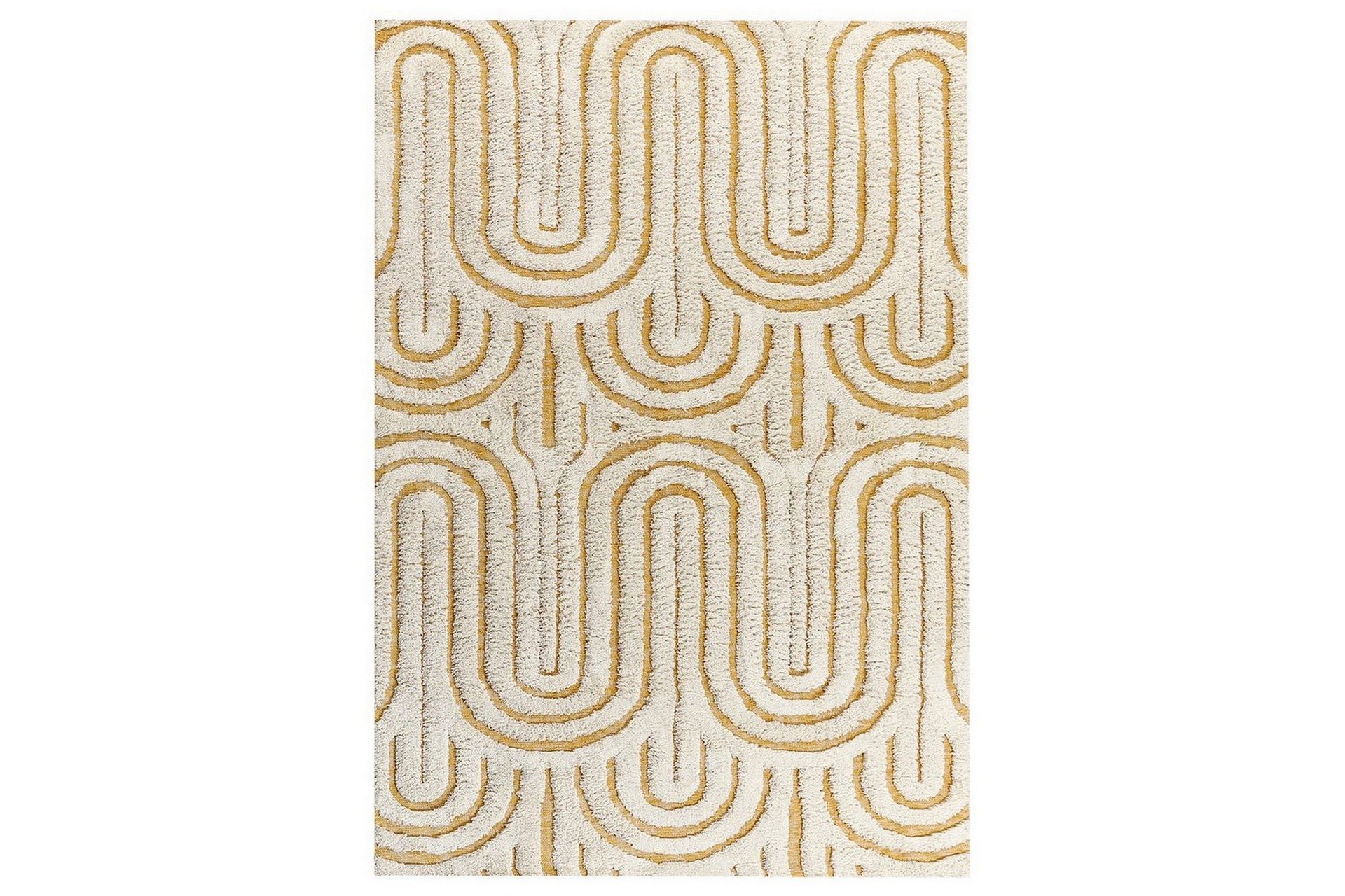 Matta Perai - Vit, Gul, 160x230 cm